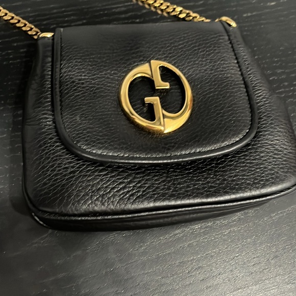 Gucci 1973 Small GHW Black Pebbled Leather Crossbody Bag - Picture 2 of 4